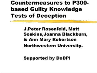 Countermeasures to P300-based Guilty Knowledge Tests of Deception