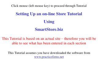 Setting Up an on-line Store Tutorial Using SmartStore