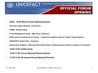 OFFICIAL FORUM OPENING