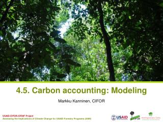 4.5. Carbon accounting: Modeling
