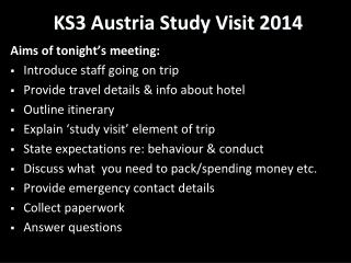 KS3 Austria Study Visit 2014