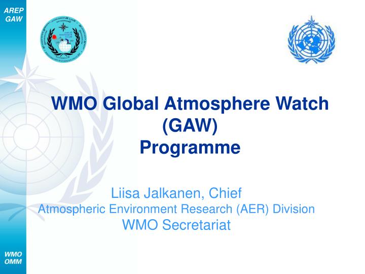 wmo global atmosphere watch gaw programme