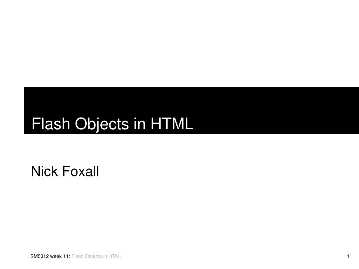 flash objects in html