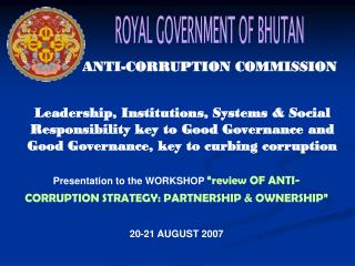 ROYAL GOVERNMENT OF BHUTAN