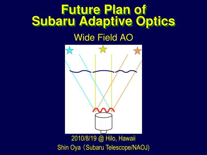 future plan of subaru adaptive optics