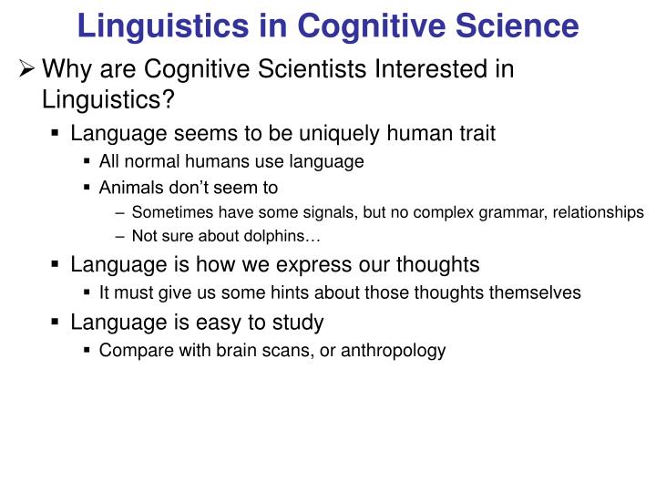 linguistics in cognitive science