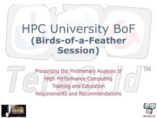 HPC University BoF (Birds-of-a-Feather Session)