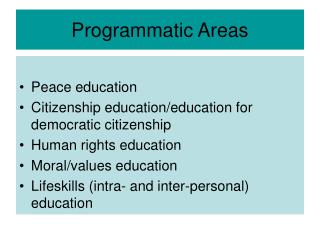 programmatic areas