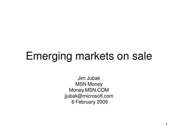 emerging markets on sale