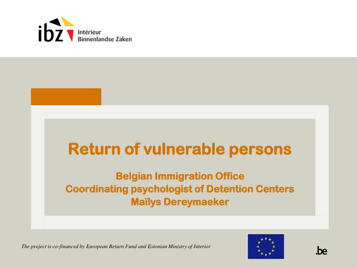 return of vulnerable persons