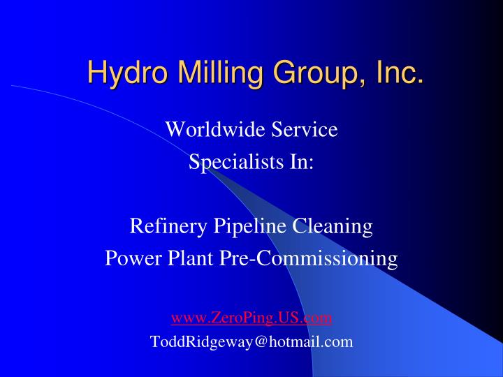hydro milling group inc