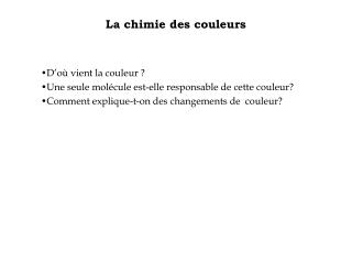 la chimie des couleurs