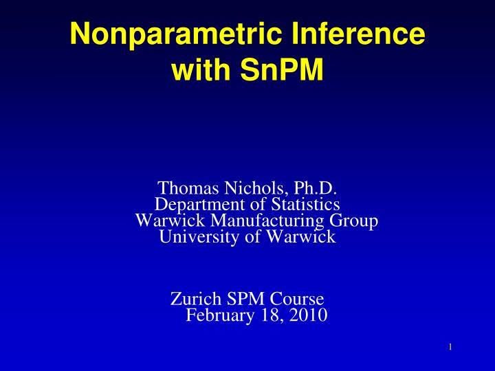 nonparametric inference with snpm