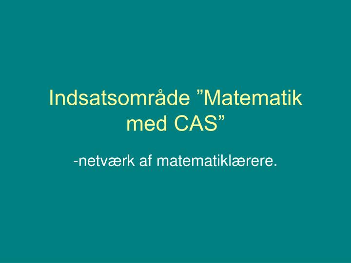 indsatsomr de matematik med cas