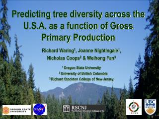 Predicting tree diversity across the U.S.A. as a function of Gross Primary Production