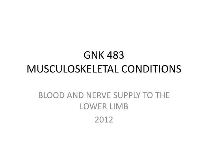 gnk 483 musculoskeletal conditions