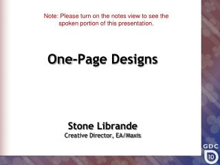 One-Page Designs