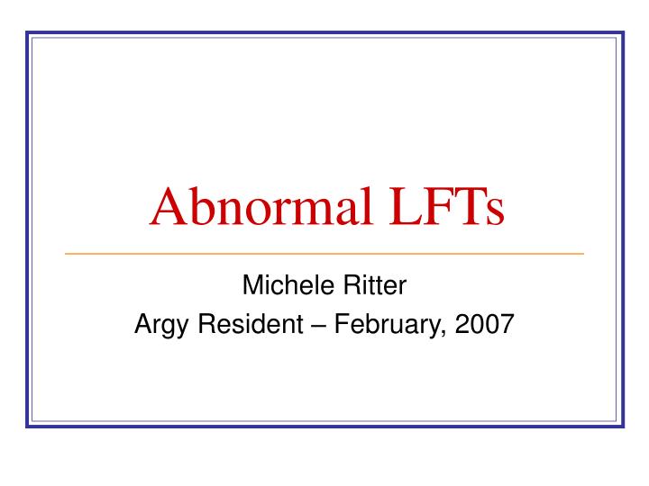 abnormal lfts
