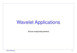 Wavelet Applications