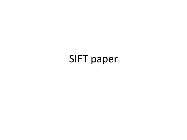 sift paper