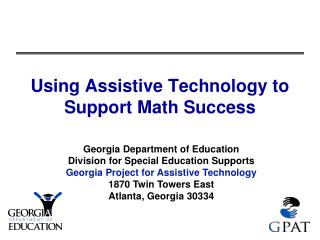 Using Assistive Technology to Support Math Success