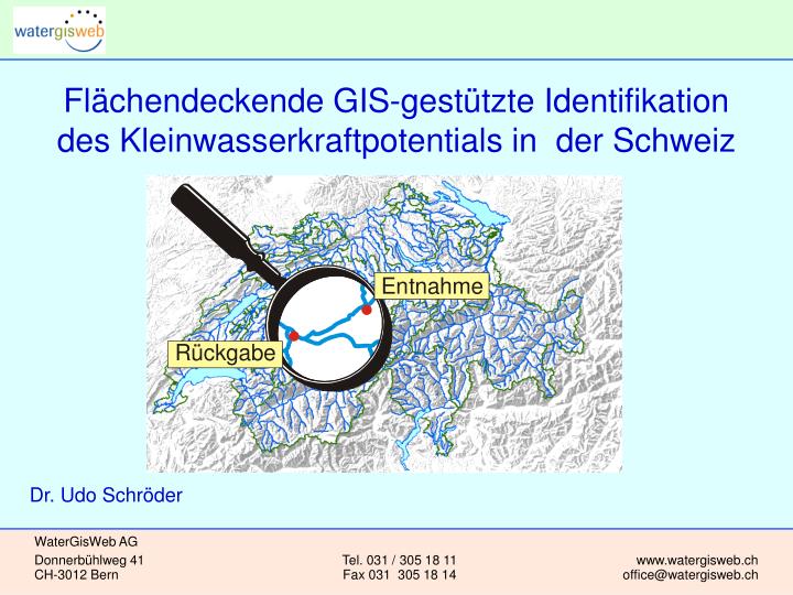 fl chendeckende gis gest tzte identifikation des kleinwasserkraftpotentials in der schweiz