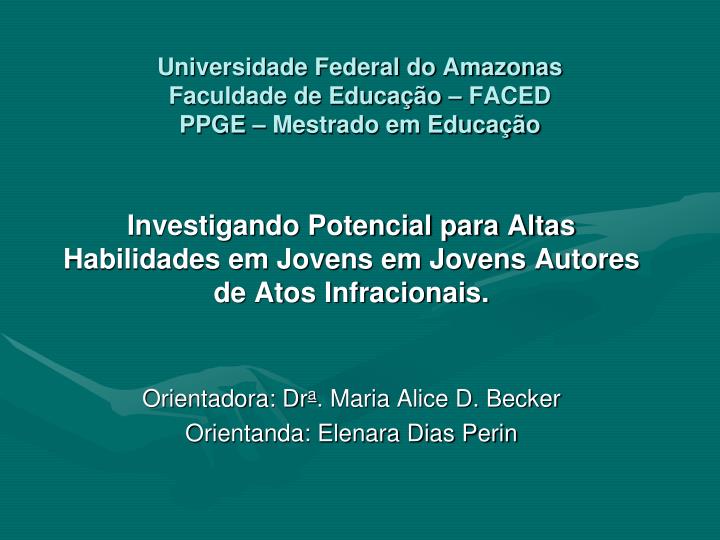 universidade federal do amazonas faculdade de educa o faced ppge mestrado em educa o