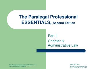 Part II Chapter 8: Administrative Law