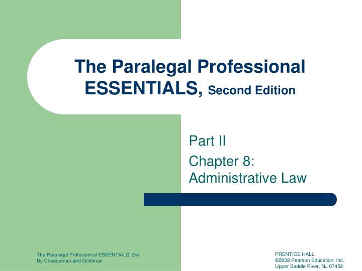 part ii chapter 8 administrative law