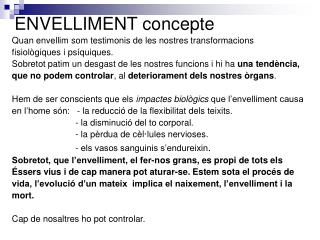 envelliment concepte