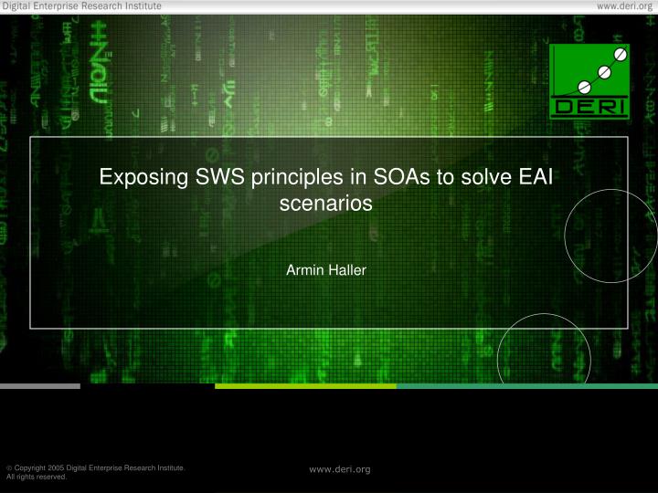 exposing sws principles in soas to solve eai scenarios