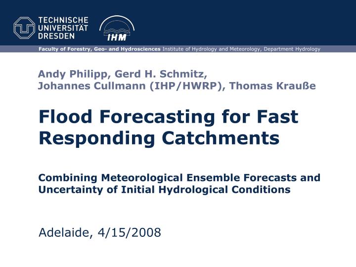 flood forecasting for fast responding catchments