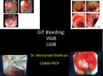 GIT Bleeding: VGIB LGIB
