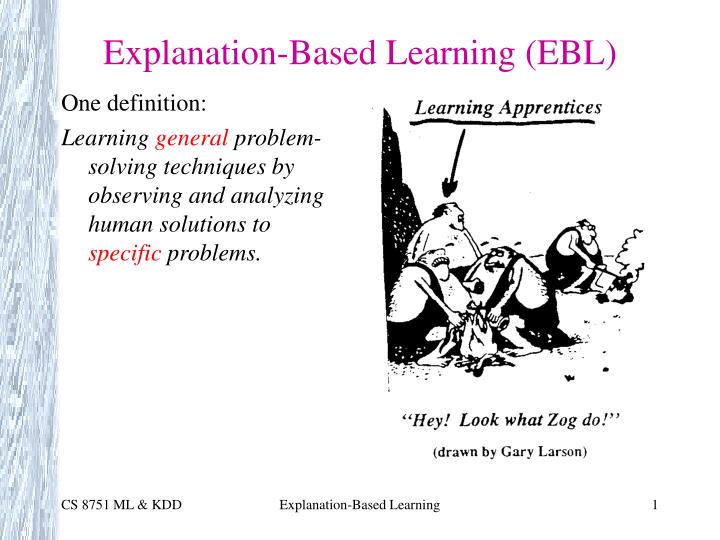 explanation based learning ebl