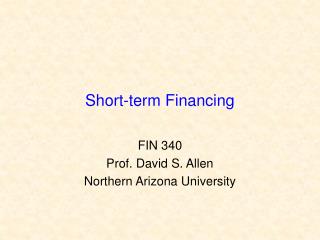 Short-term Financing