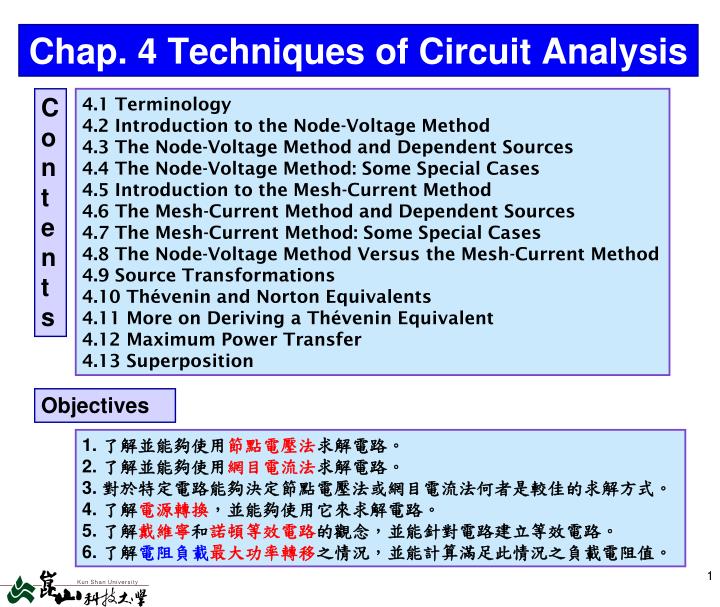 chap 4 techniques of circuit analysis