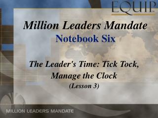Million Leaders Mandate Notebook Six