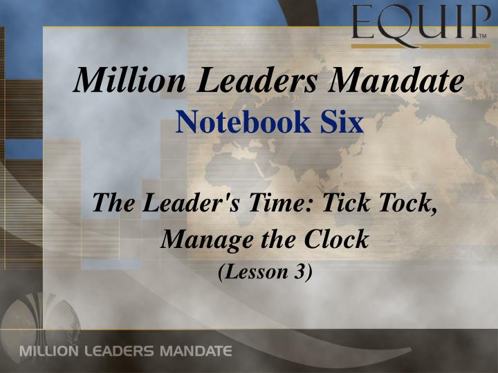 million leaders mandate notebook six
