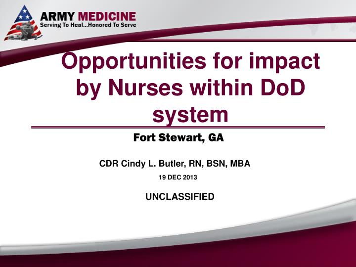 opportunities for impact by nurses within dod system
