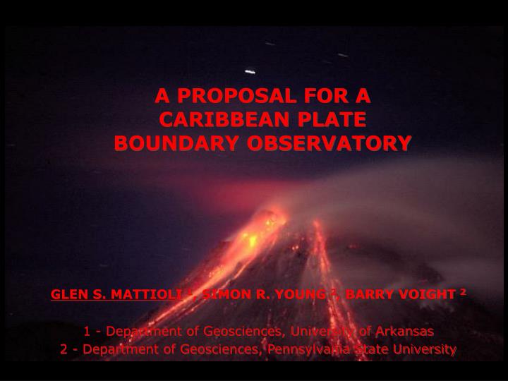 a proposal for a caribbean plate boundary observatory