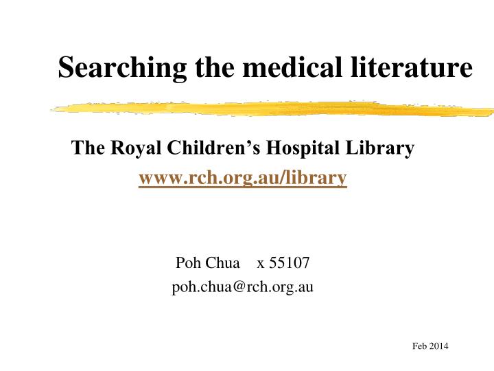 searching the medical literature