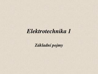 elektrotechnika 1