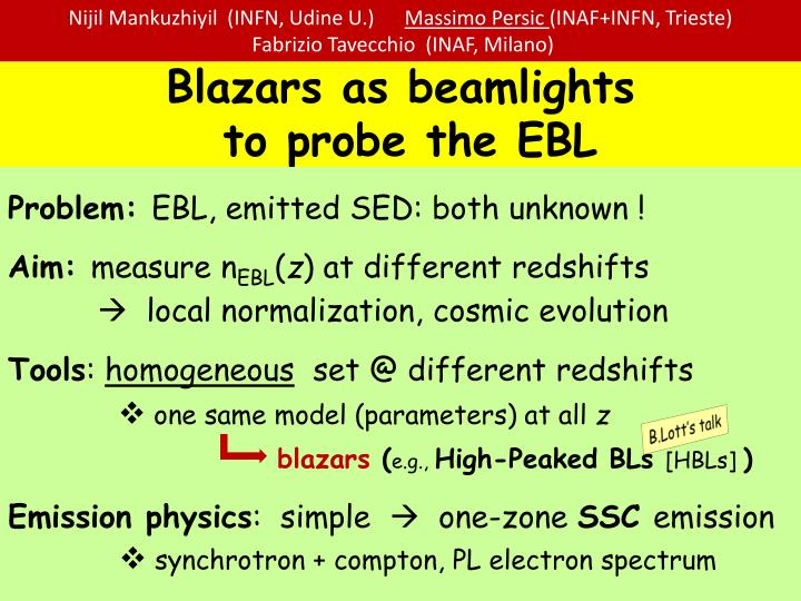 blazars as beamlights to probe the ebl