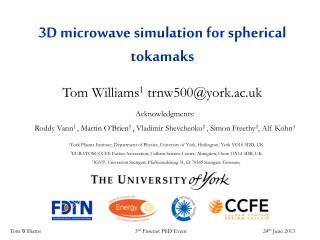 3D microwave simulation for spherical tokamaks