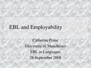 EBL and Employability