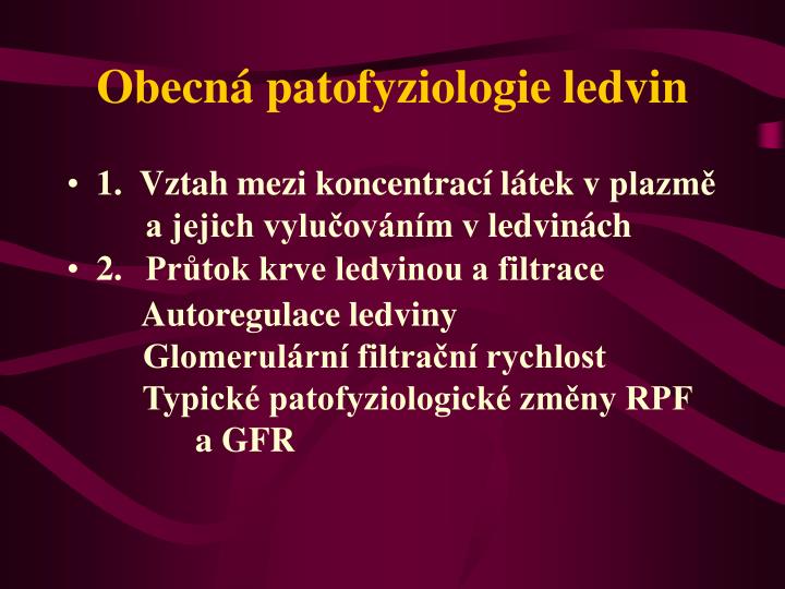 obecn patofyziologie ledvin