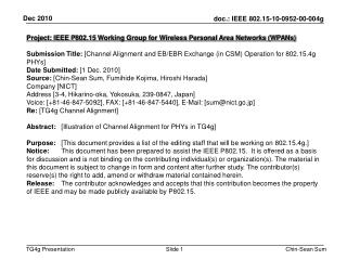 Project: IEEE P802.15 Working Group for Wireless Personal Area Networks (WPANs)?