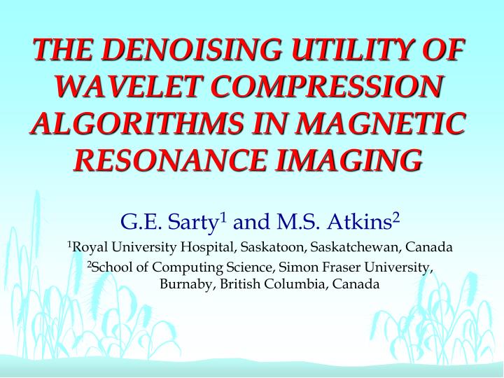 the denoising utility of wavelet compression algorithms in magnetic resonance imaging