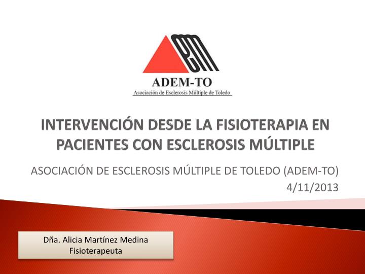 intervenci n desde la fisioterapia en pacientes con esclerosis m ltiple