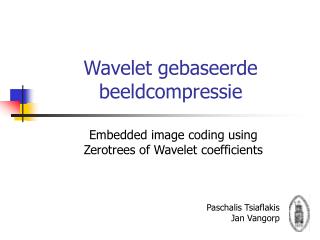 wavelet gebaseerde beeldcompressie